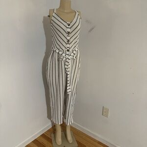 Primark Blue and White Striped Jumpsuit